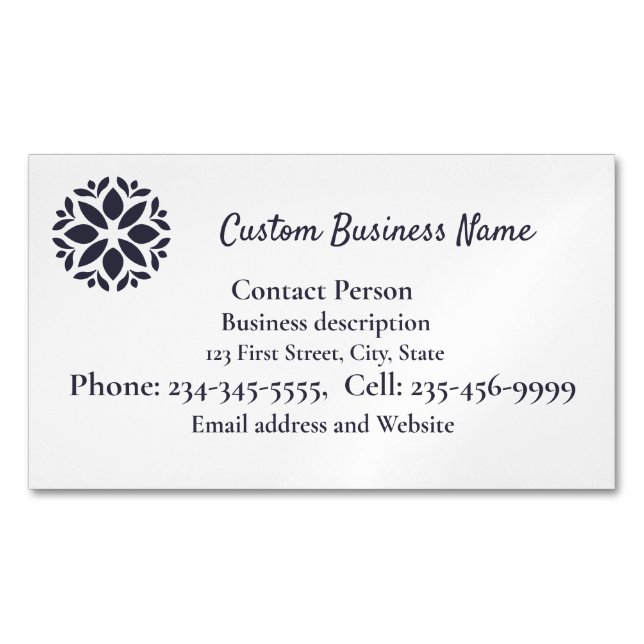 Your Logo Here Customise or Medallion Business Car Magnetic Business Card (Front)