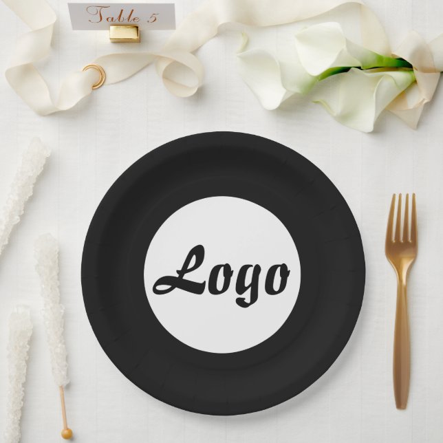 YOUR LOGO HERE CUSTOMIZED NAME AND TEXT  PAPER PLATE (Wedding)
