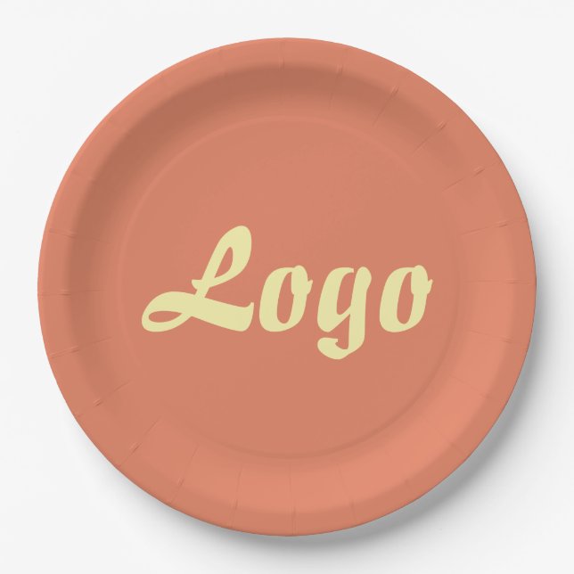 YOUR LOGO HERE CUSTOMIZED NAME AND TEXT  PAPER PLATE (Front)