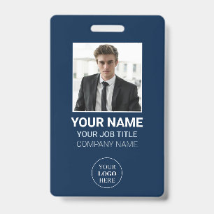 Your Logo Here Employee Photo Corporate Name Tags ID Badge