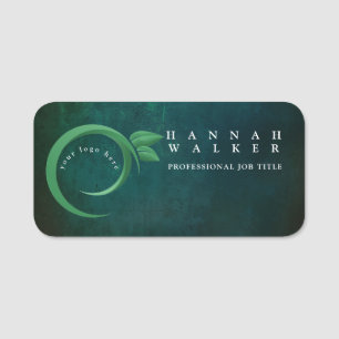 your logo here, green colour name tag