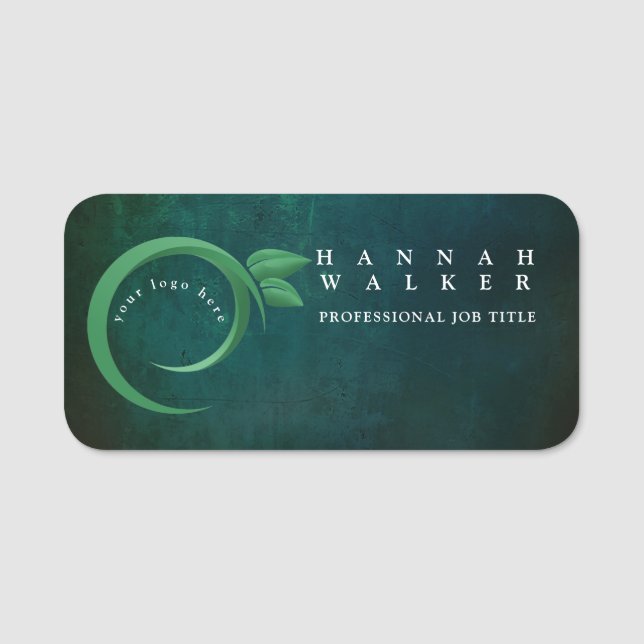 your logo here, green colour name tag (Front)