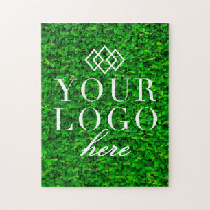 Your Logo Here Greenery Custom Jigsaw Puzzle