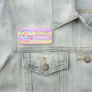 your logo here,holographic colour name tag