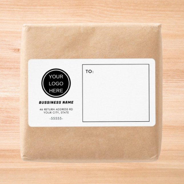 Your Logo Here l Black White Business Shipping (Creator Uploaded)