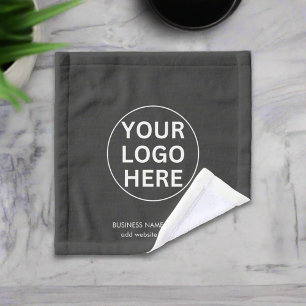 Your Logo Here l Clean Grey Branded Business  Wash Cloth