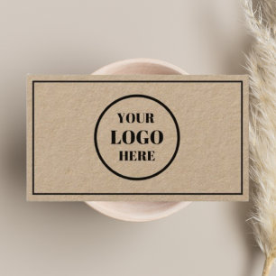 Your Logo Here l Modern Clean Rustic Black Script Business Card