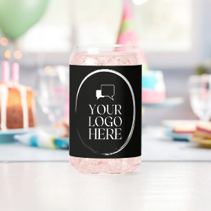 Your Logo Here Modern Can Glass