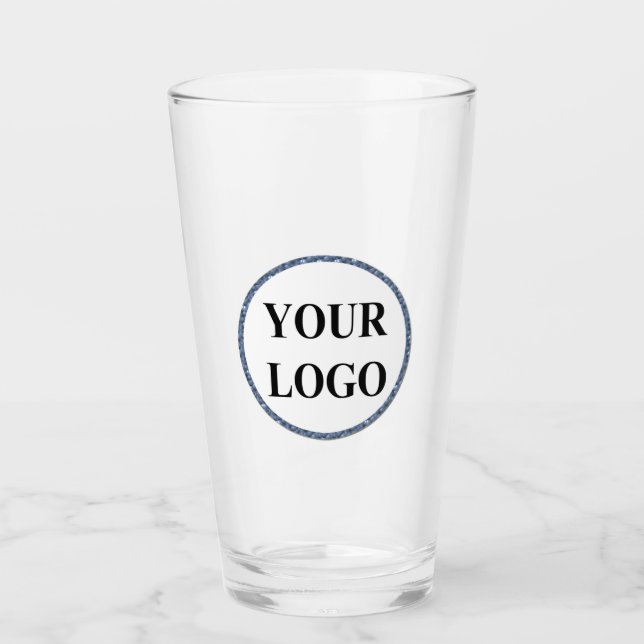 Your Logo Here Modern Cute Funny Personalised Gift Glass (Front)