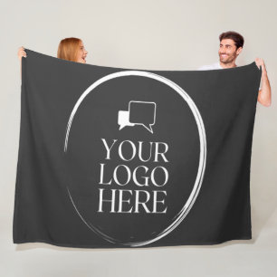 Your Logo Here Modern Fleece Blanket