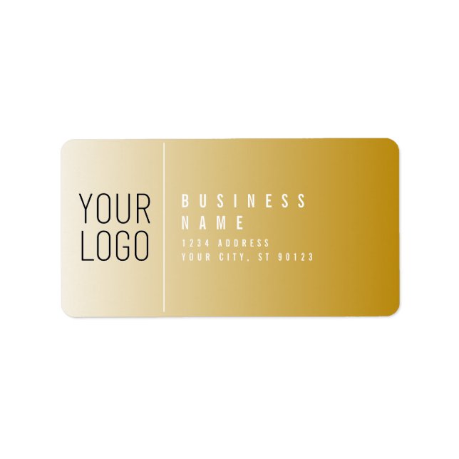 Your Logo Here Modern Gold & White Return Address Label (Front)