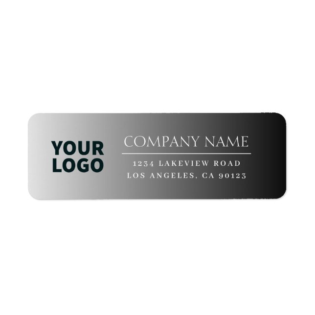 Your Logo Here Modern Ombre Grey Black (editable) (Front)