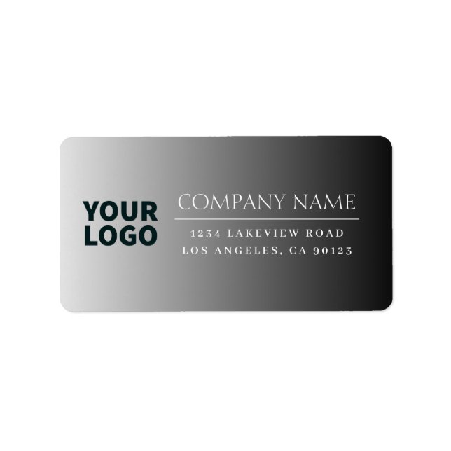 Your Logo Here Modern Ombre Grey Black (editable) Label (Front)