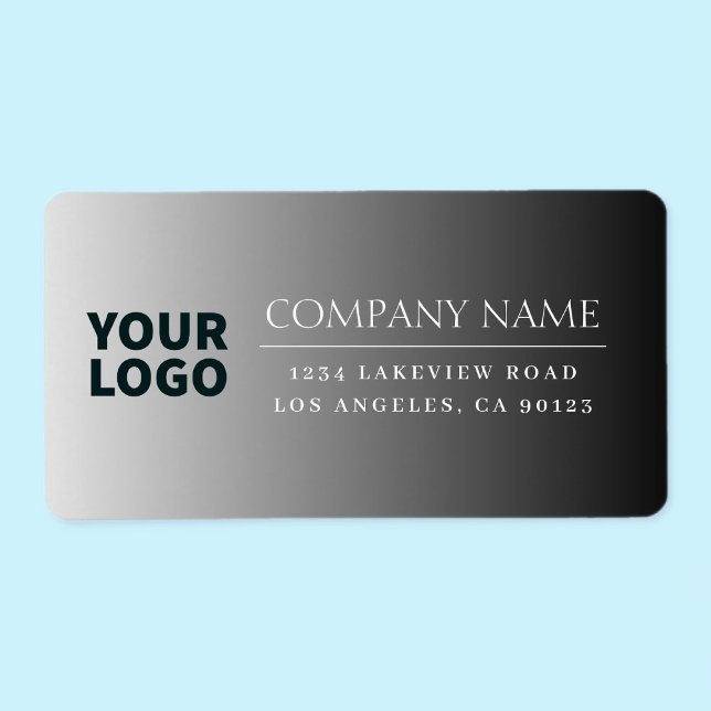 Your Logo Here Modern Ombre Grey Black (editable) Label (Creator Uploaded)