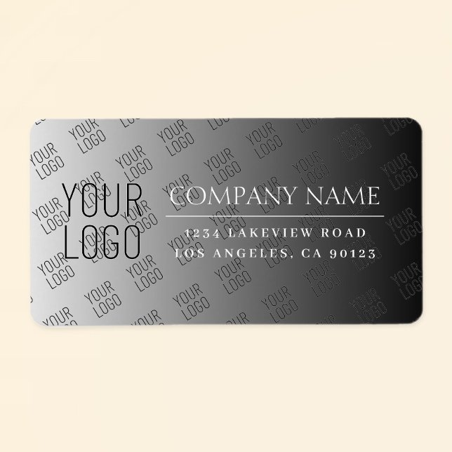 Your Logo Here Modern Ombre White & Editable Colou Label (Creator Uploaded)