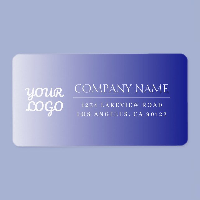 Your Logo Here Modern Ombre White & Editable Colou Label (Creator Uploaded)