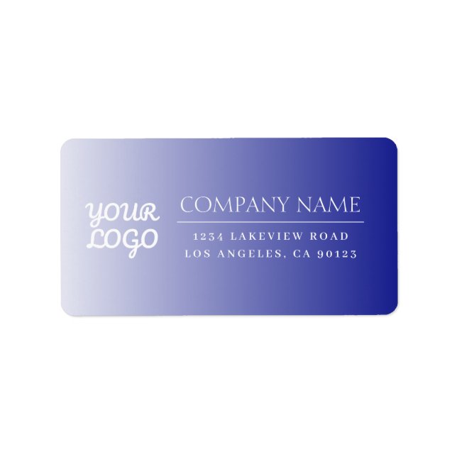 Your Logo Here Modern Ombre White & Editable Colou Label (Front)