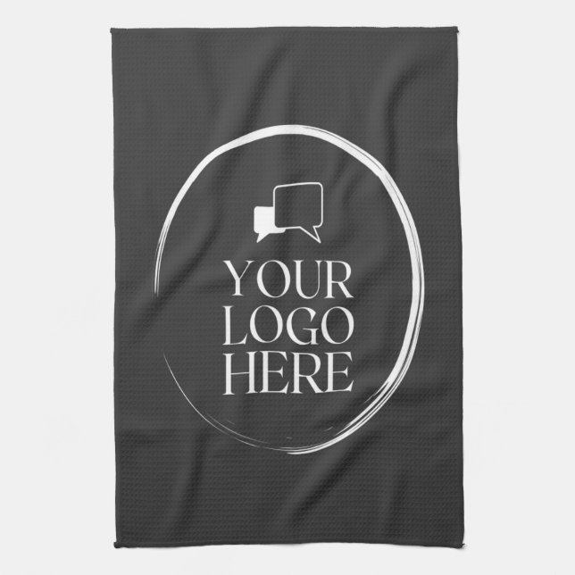 Your Logo Here Modern Tea Towel (Vertical)