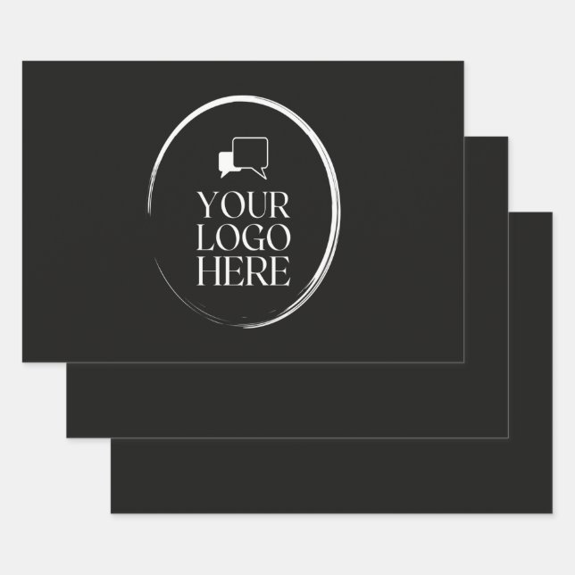 Your Logo Here Modern Wrapping Paper Sheet (Set)