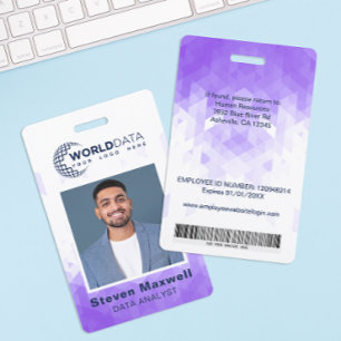 Your Logo here Photo ID Badge Purple