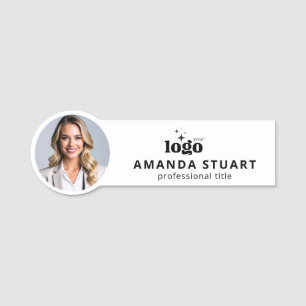 Your Logo Here Photo Magnetic Business Badges