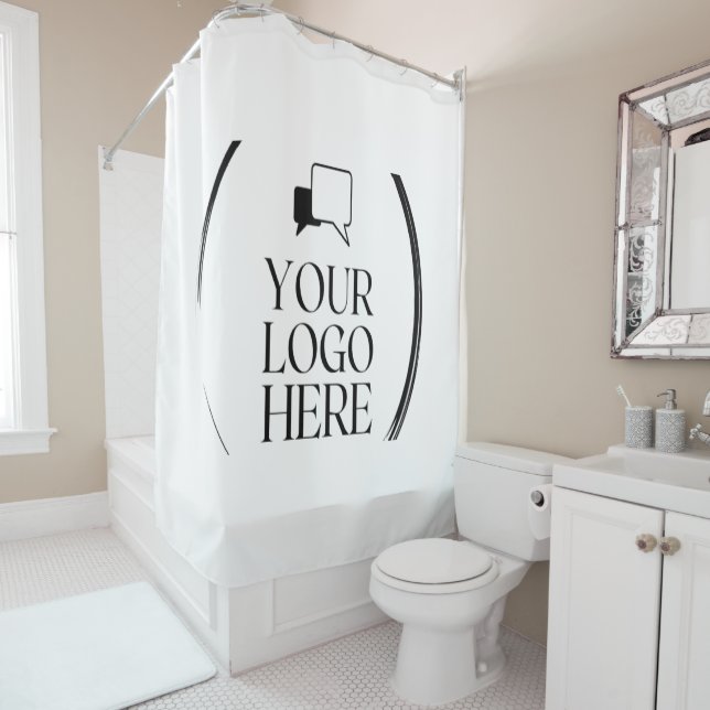 Your Logo Here Shower Curtain (In Situ)