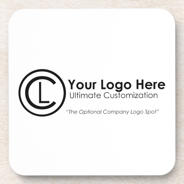 Your Logo Here Simple & Custom Promo Cork Coasters (Front)