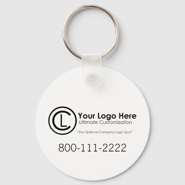 Your Logo Here Simple & Custom Promo Keychain (Front)