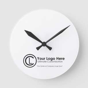 Your Logo Here Simple & Custom Promo Wall Clock