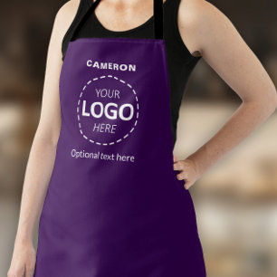 Your Logo Here - Simple Custom Purple Business Apron