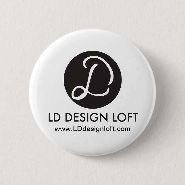Your Logo Here, Simple, Customisable 6 Cm Round Badge (Front)