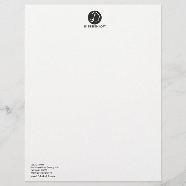 Your Logo Here, Simple, Customisable Customised Letterhead (Front)