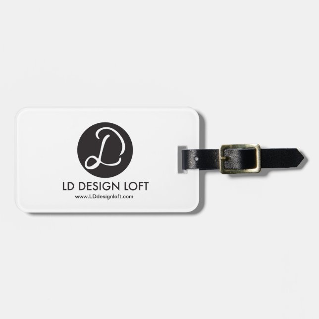 Your Logo Here, Simple, Customisable Luggage Tag (Front Horizontal)