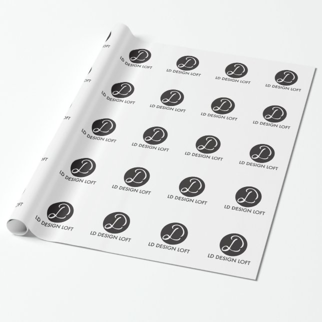Your Logo Here, Simple, Customisable Wrapping Paper (Unrolled)