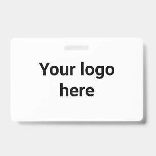 your logo here simple minimal classic round ID badge