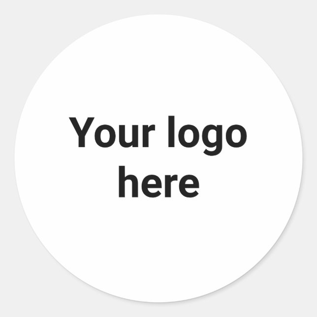 your logo here simple minimal  classic round sticker (Front)