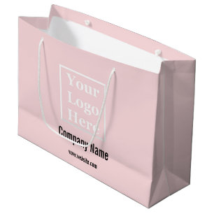 Your Logo Here Template on Pale Pink Large Gift Bag