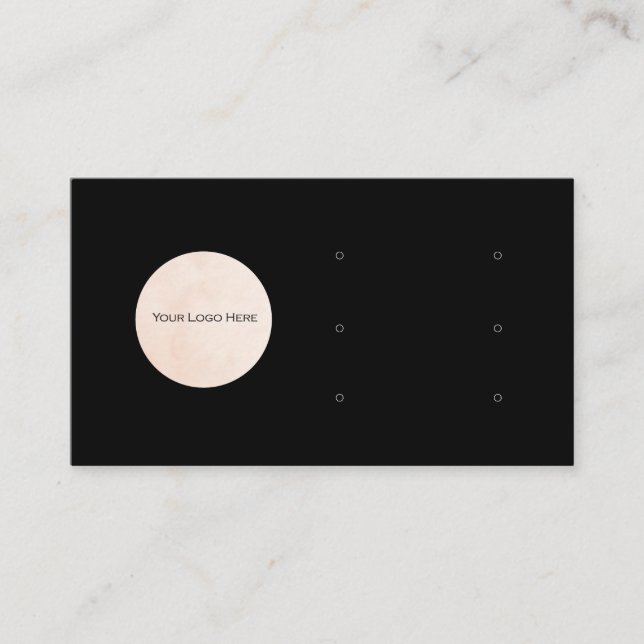Your Logo Here Three Earring Display Card Black (Front)