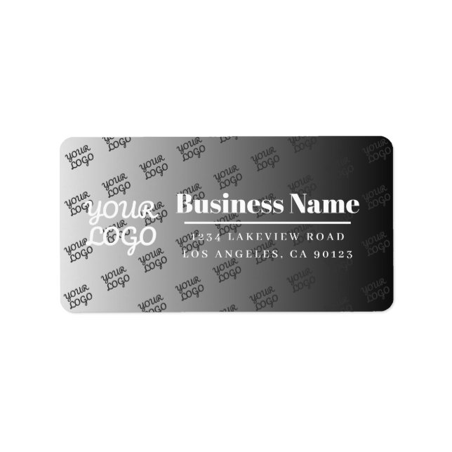 Your Logo Here Tiled White Ombre & Editable Colour Label (Front)
