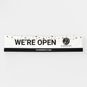 Your Logo Here We're open for business Banner