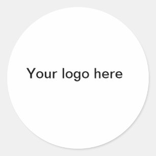 Your logo here white simple minimal classic round sticker