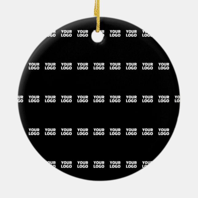 Your Logo | Horizontally Tiled Stripe Pattern  Ceramic Tree Decoration (Back)