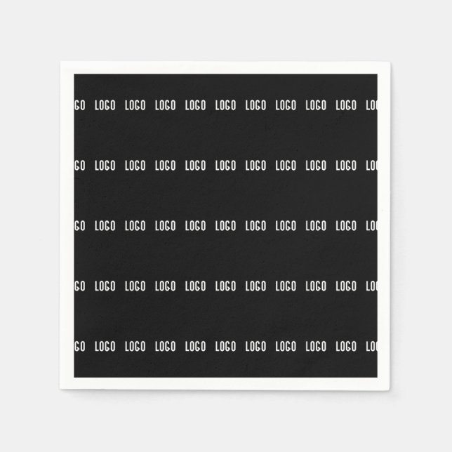 Your Logo | Horizontally Tiled Stripe Pattern  Napkin (Front)