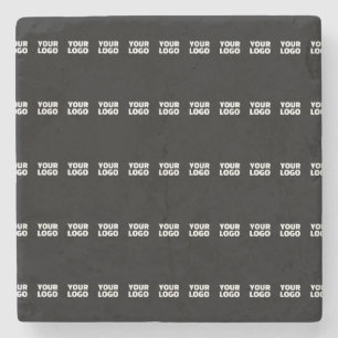 Your Logo   Horizontally Tiled Stripe Pattern  Stone Coaster