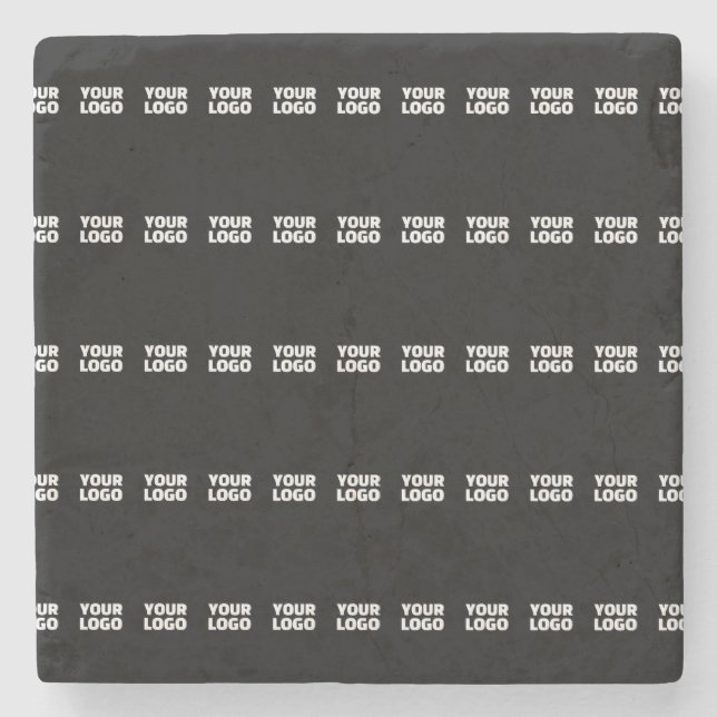 Your Logo | Horizontally Tiled Stripe Pattern  Stone Coaster (Front)