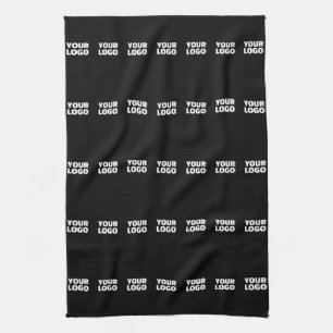 Your Logo   Horizontally Tiled Stripe Pattern  Tea Towel