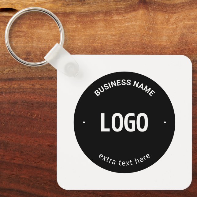 Your Logo, Image or Design & Editable Text Key Ring (Front)