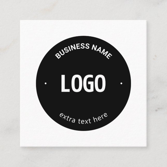 Your Logo, Image or Design & Editable Text Square Business Card (Front)