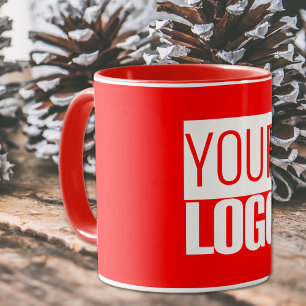  Your logo in bright red  Mug