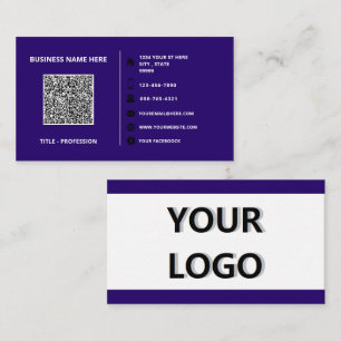 Your Logo Info and QR Code Business Card Template